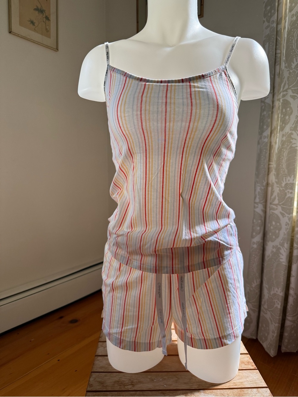 Calvin Klein Underwear Pastel Multi-Stripe Cotton Cami & Shorts Set